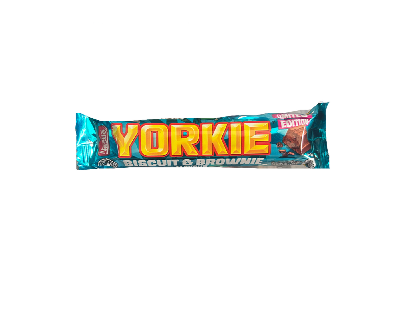 Yorkie bar limited edition with biscuit & brownie flavour