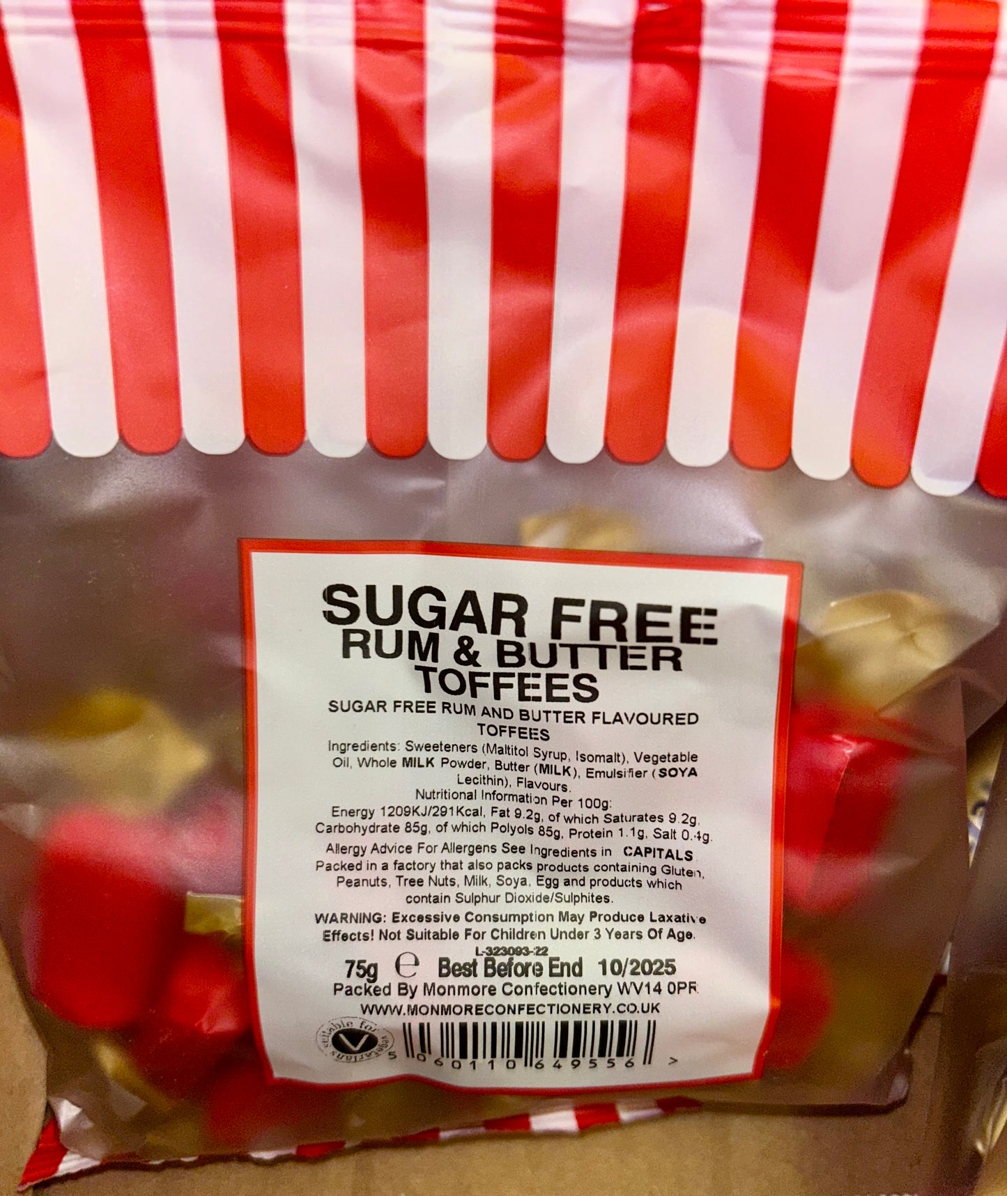 Sugar free rum & butter toffees
