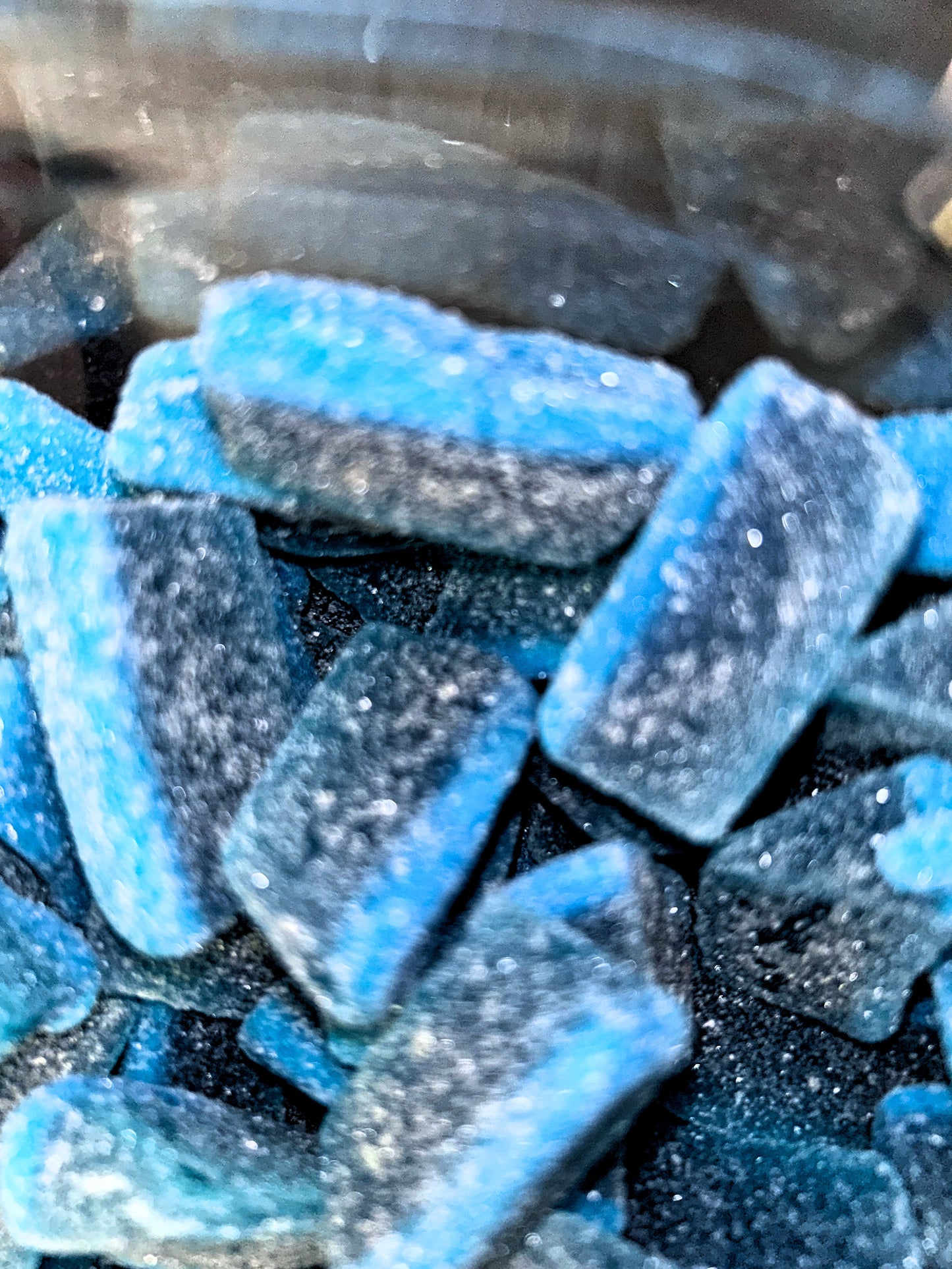 Blue raspberry slices