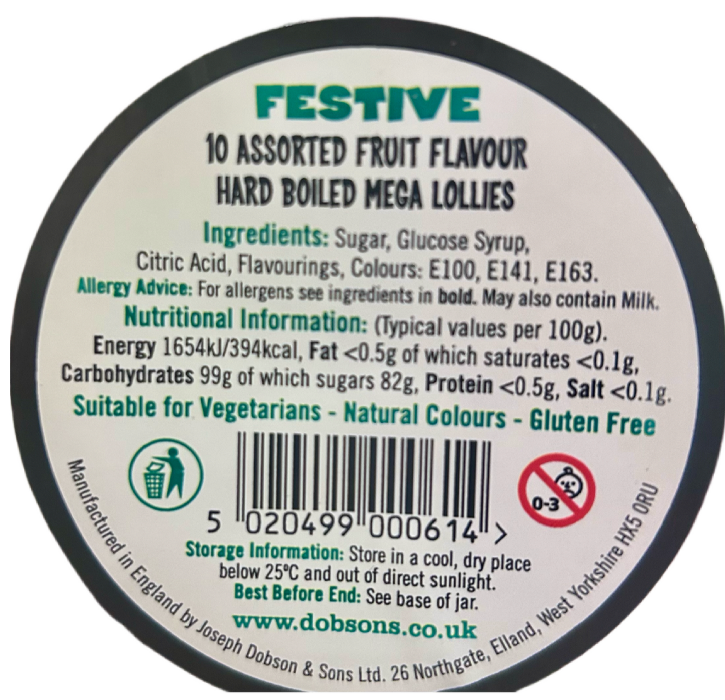 Jar of 10 festive Mega lollies