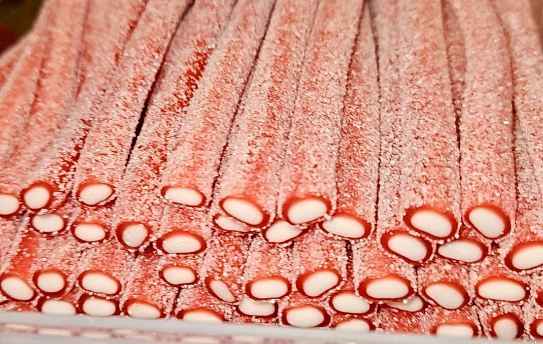 Fizzy strawberry pencils