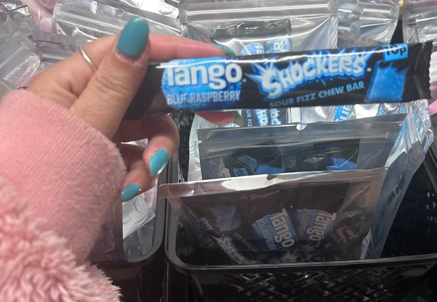 Freeze dried Tango Sour Shockers Blue Raspberry Chew Bars (3 pieces)