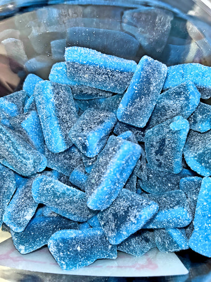 Blue raspberry slices