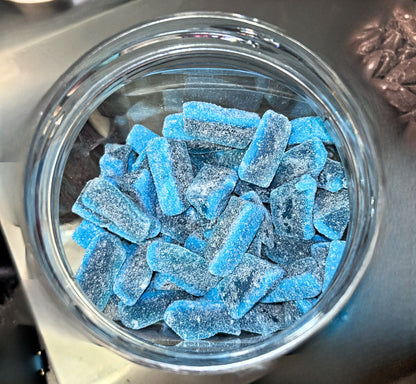 Blue raspberry slices