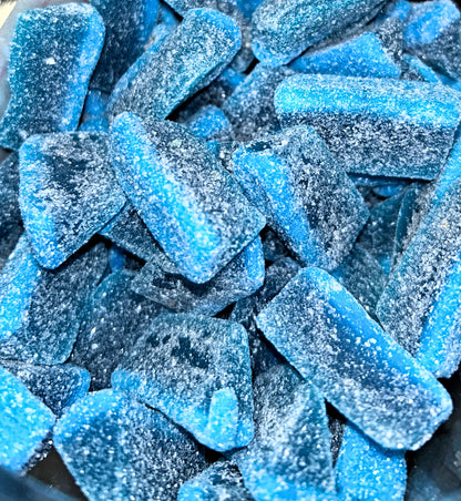 Blue raspberry slices