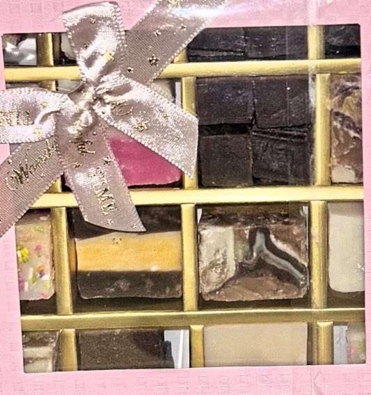 Delicious fudge assortment gift box.