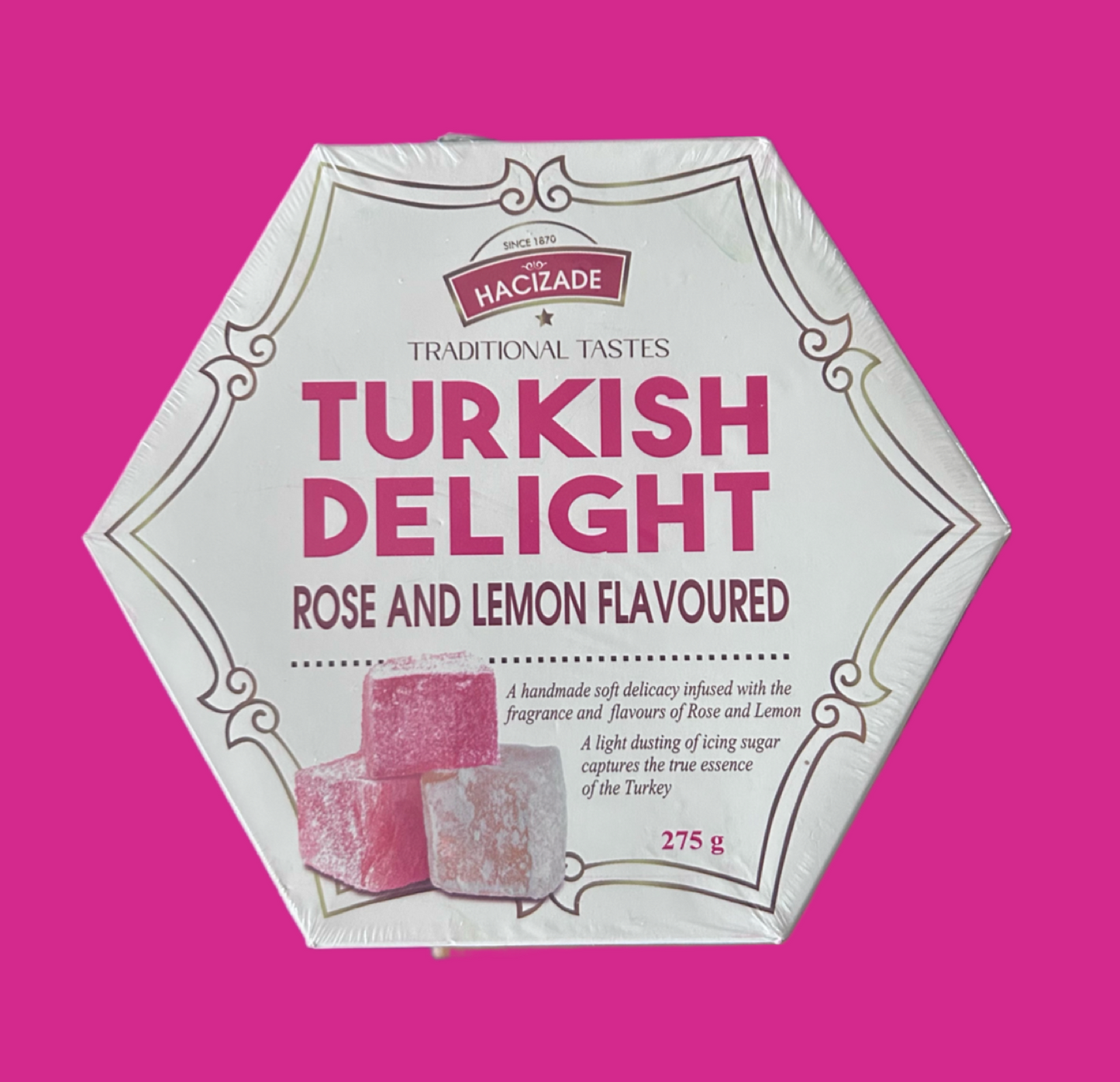 Turkish delight rose & lemon flavours