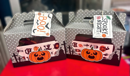 Halloween Treat Boxes filled with sweets & treats.