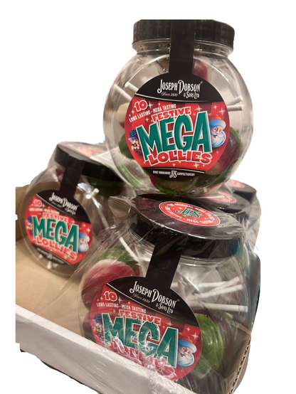 Jar of 10 festive Mega lollies