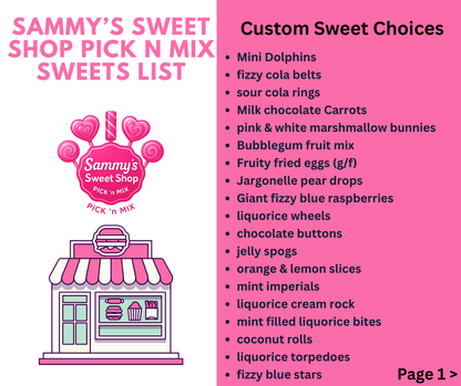 Custom or pre mixed pick n mix sweet box 1kg