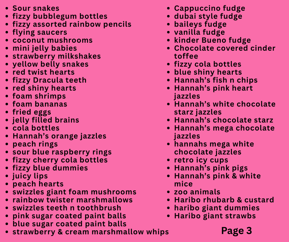 Custom or pre mixed pick n mix sweet box 1kg