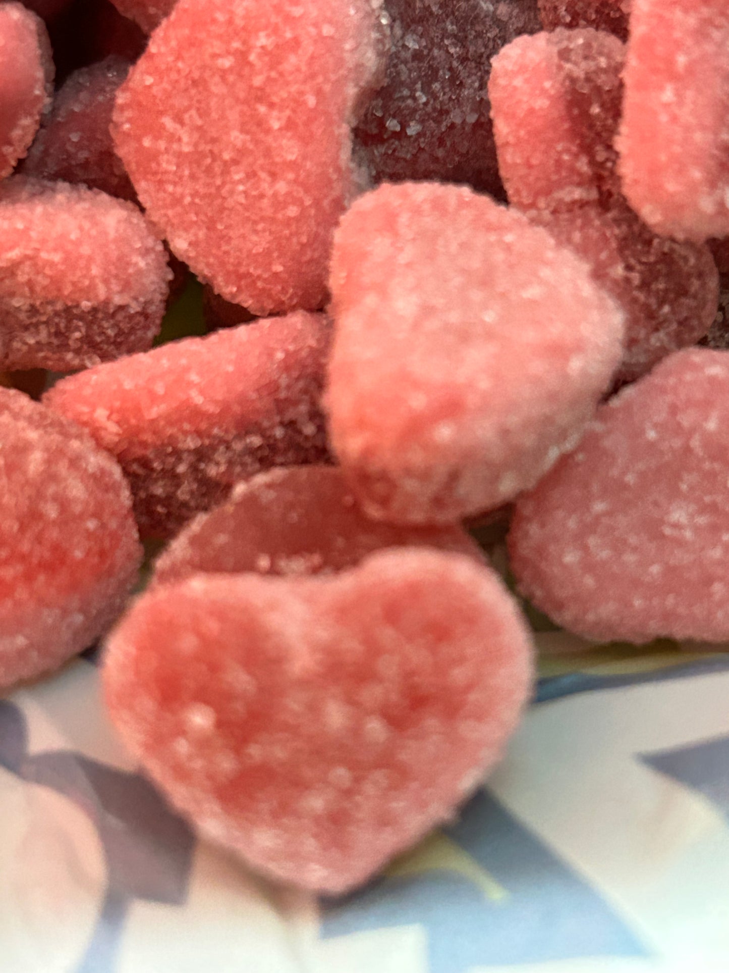 Fizzy strawberry hearts