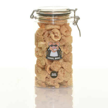 Salt & Cracked Black Pepper Flavour Pork Scratching Jar