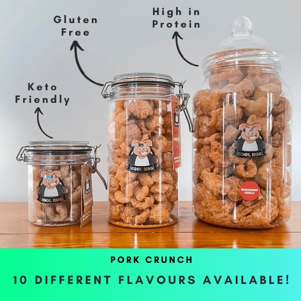 Salt & Cracked Black Pepper Flavour Pork Scratching Jar